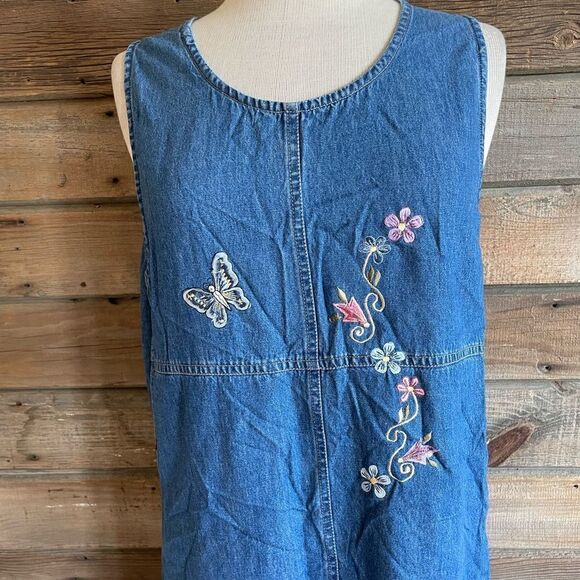 Vintage New Direction Matching Denim Button Down Shirt and Maxi Dress Size S EUC - Picture 12 of 16